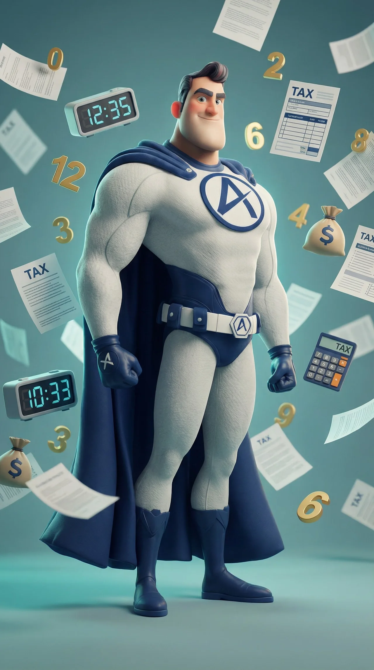 Alya Auditors mascot surrounded by tax documents and deadlines
