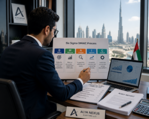 Auditor analysing VAT reconciliation data using Six Sigma methodology